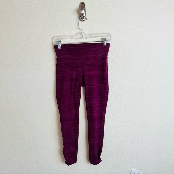 Xersion Heathered Mauve Fitted Ankle Twist Full Length Leggings - Picture 3 of 10